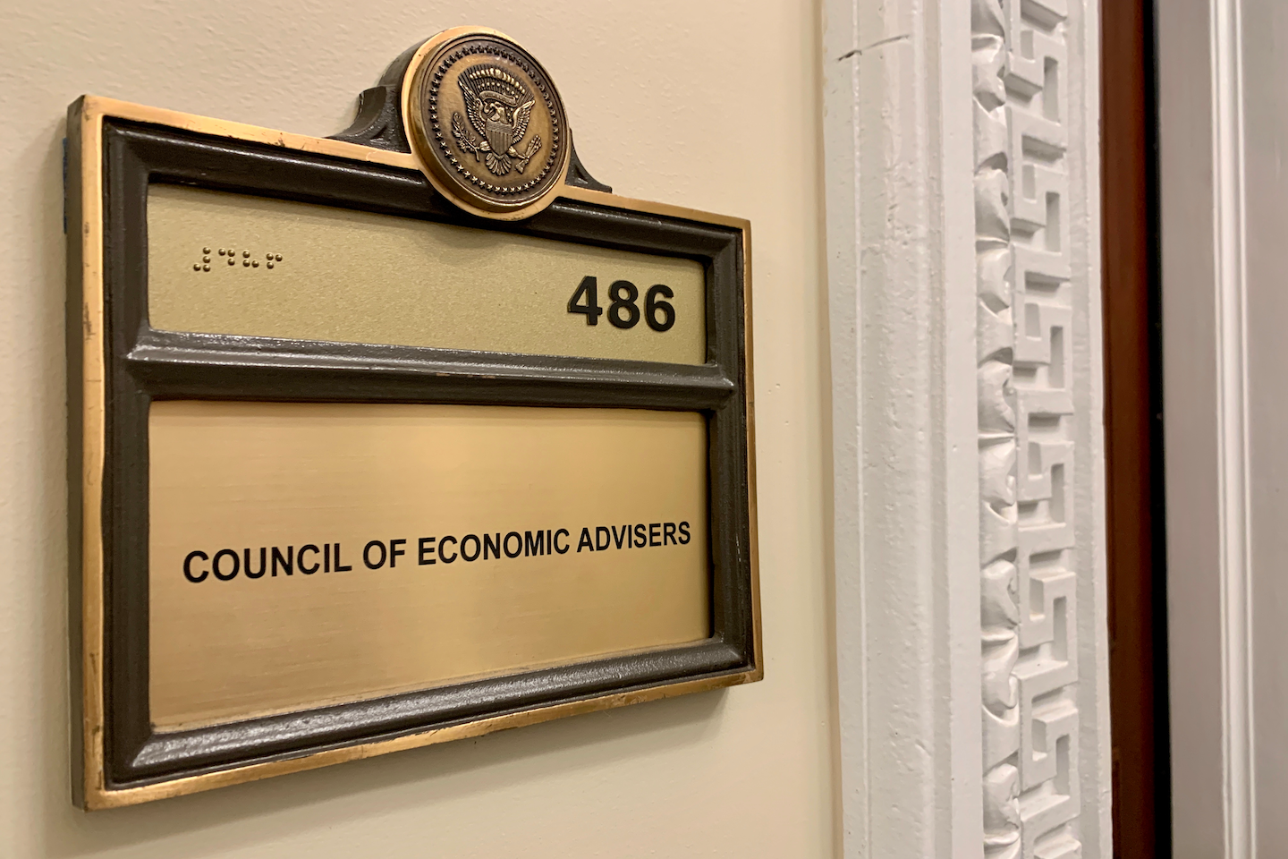 Council of Economic Advisers - Sign at Entrance - Eisenhower Executive Office Building, Washington, DC