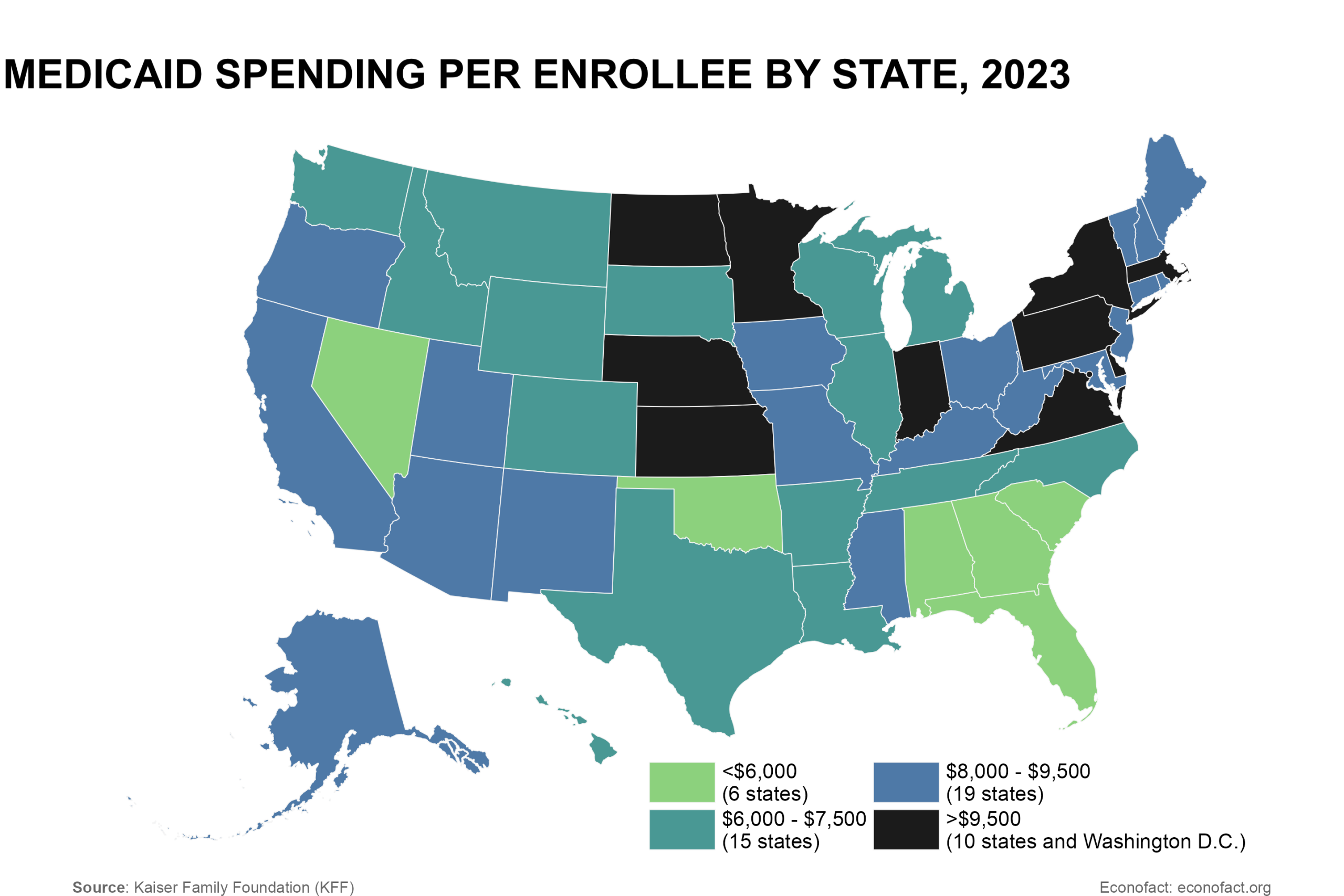 MEDICAID SPENDING PER ENROLLEE BY STATE, 2023